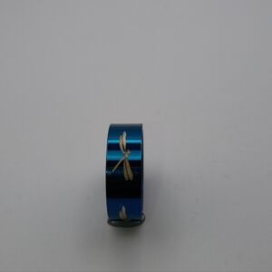 Stainless Steel Metallic Blue Dragonfly Ring Band Size 9.5